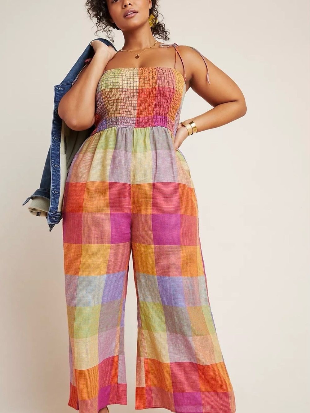dRA Sierra Smocked  Linen Jumpsuit.